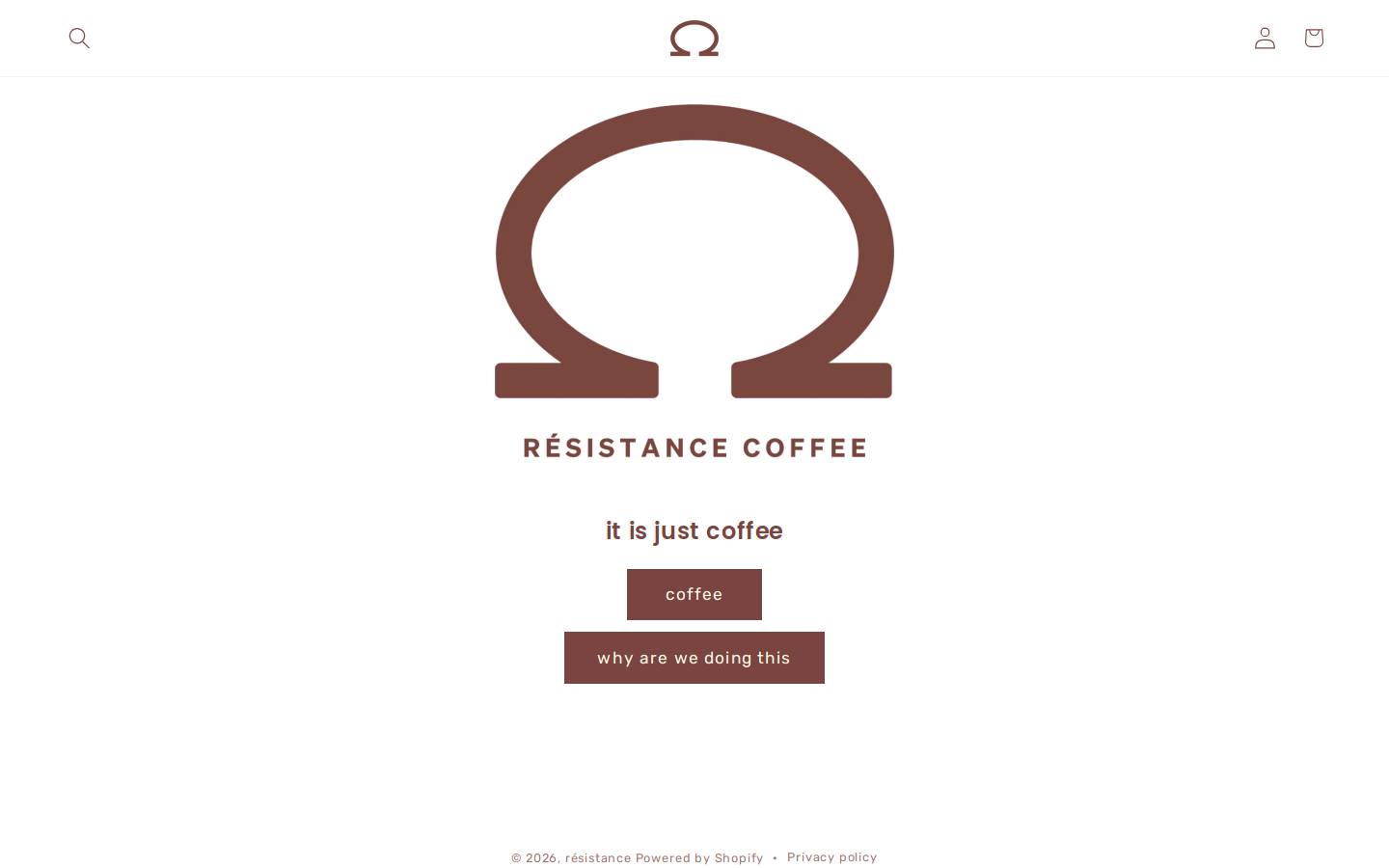 resistance.coffee homepage screenshot