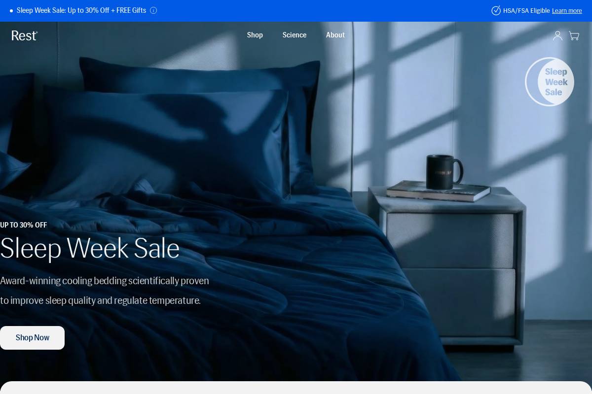 Rest homepage screenshot