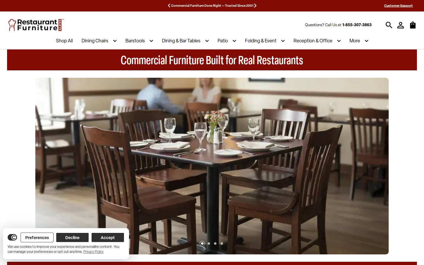 Restaurantfurniture4less homepage screenshot