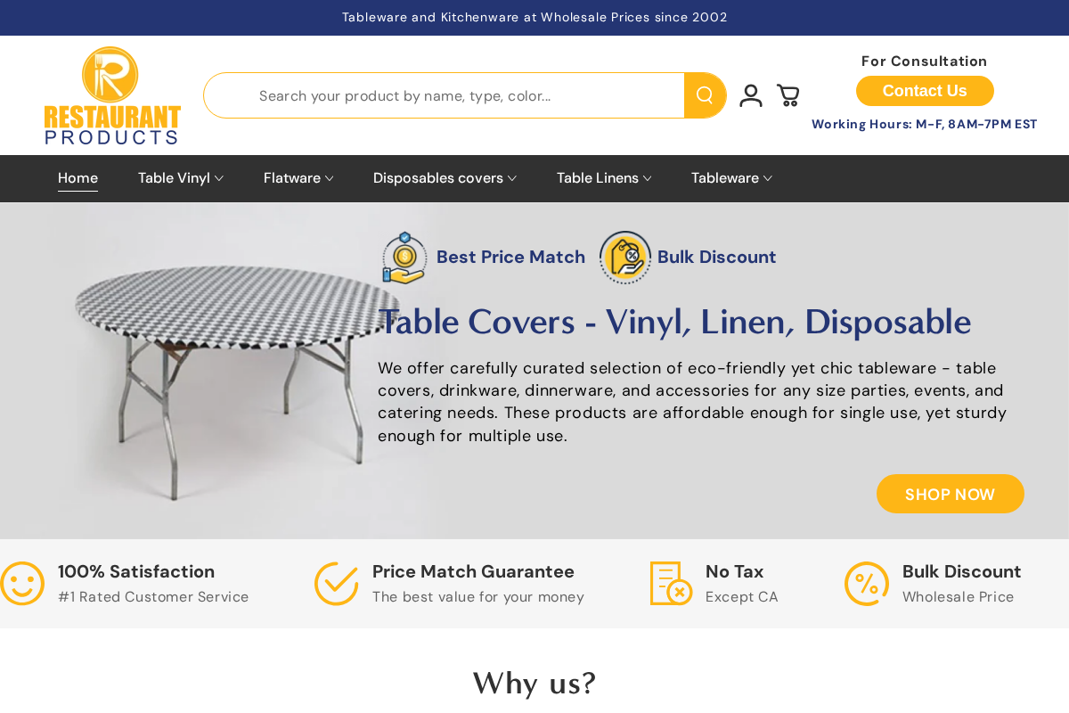 restaurantproducts.us homepage screenshot