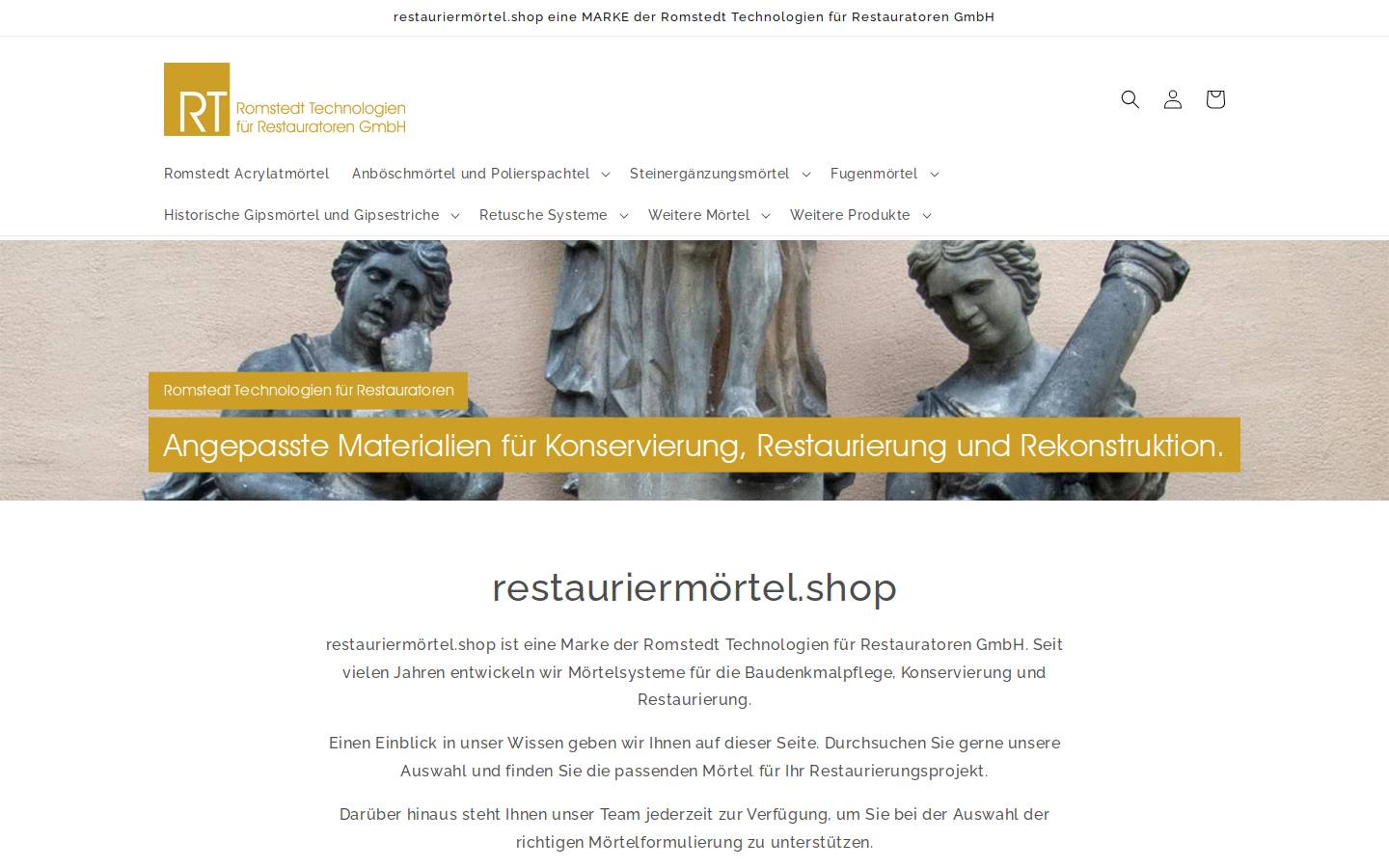 restauriermoertel.shop homepage screenshot