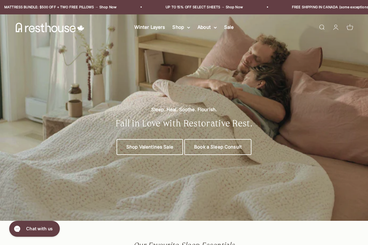 Resthouse Sleep homepage screenshot