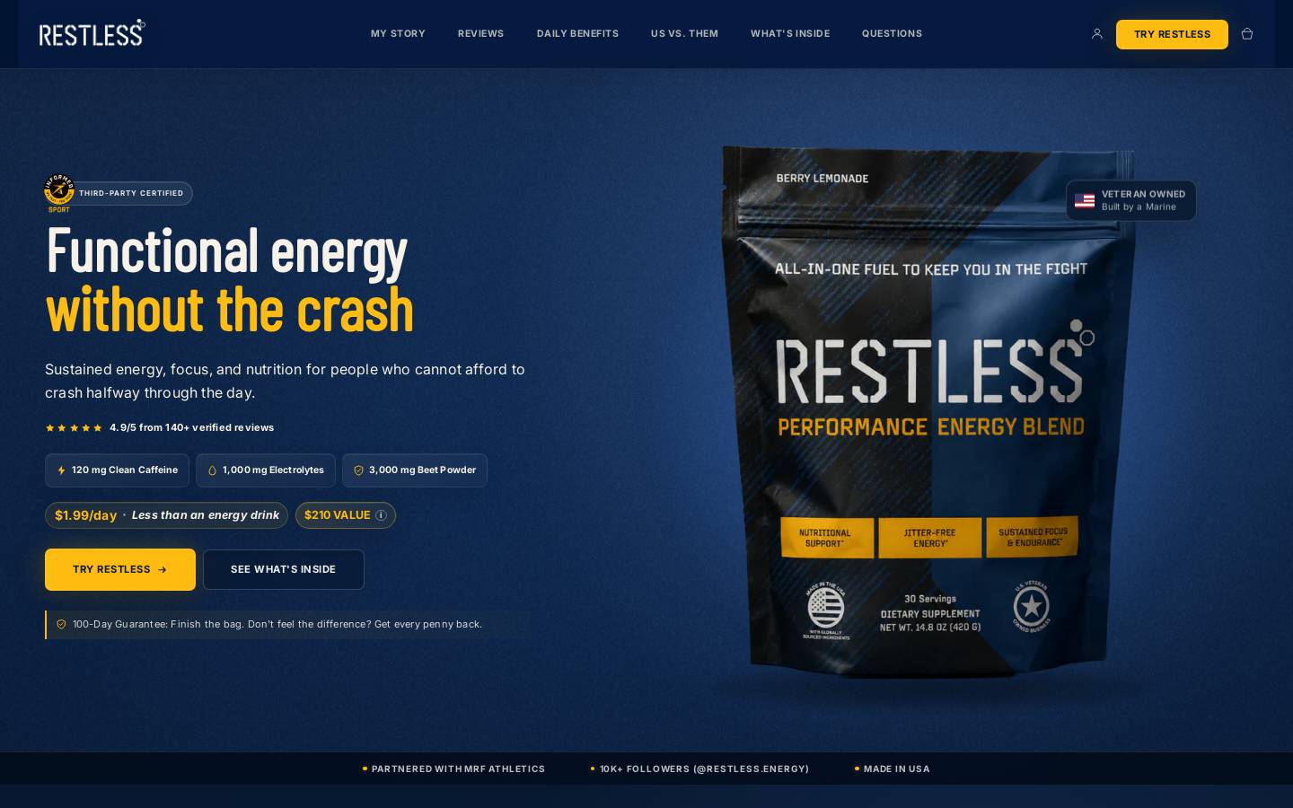 restlessco.store homepage screenshot