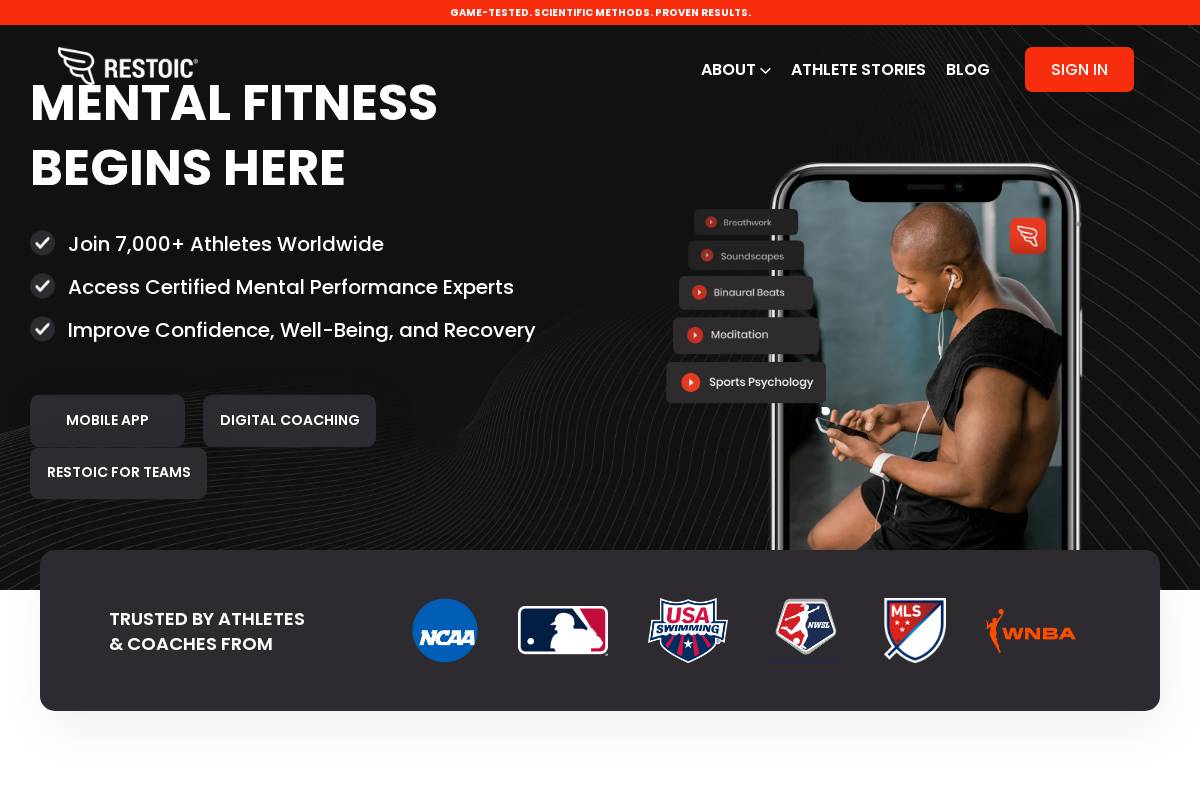 restoic.com homepage screenshot