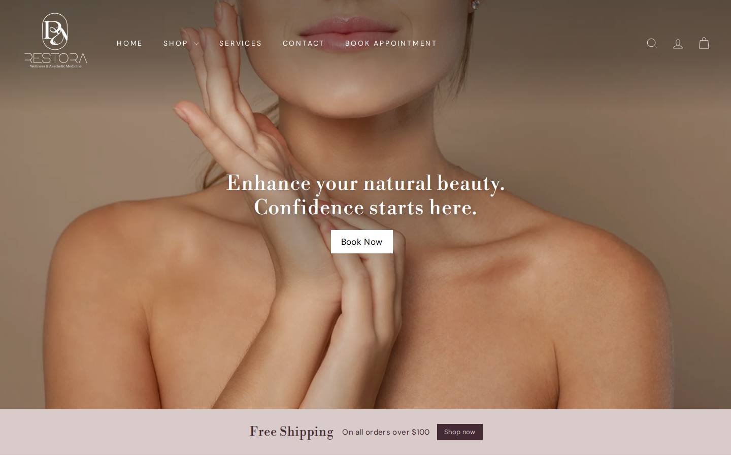 restoraaesthetics.com homepage screenshot
