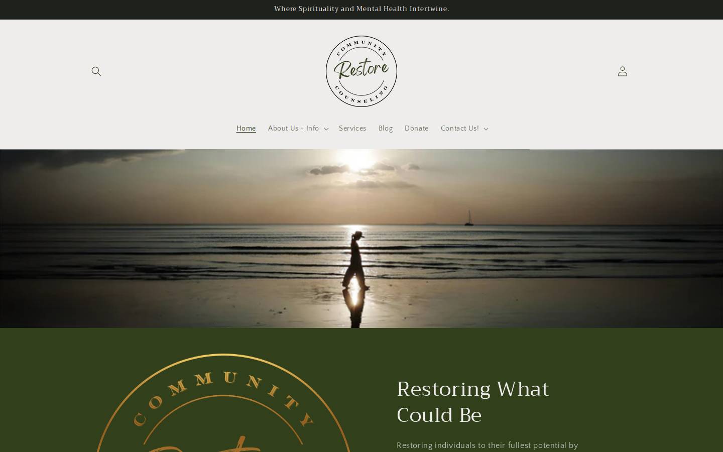 restorecommunitycounseling.org homepage screenshot