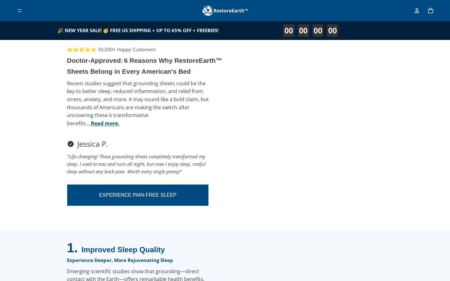 restoreearth.store homepage screenshot