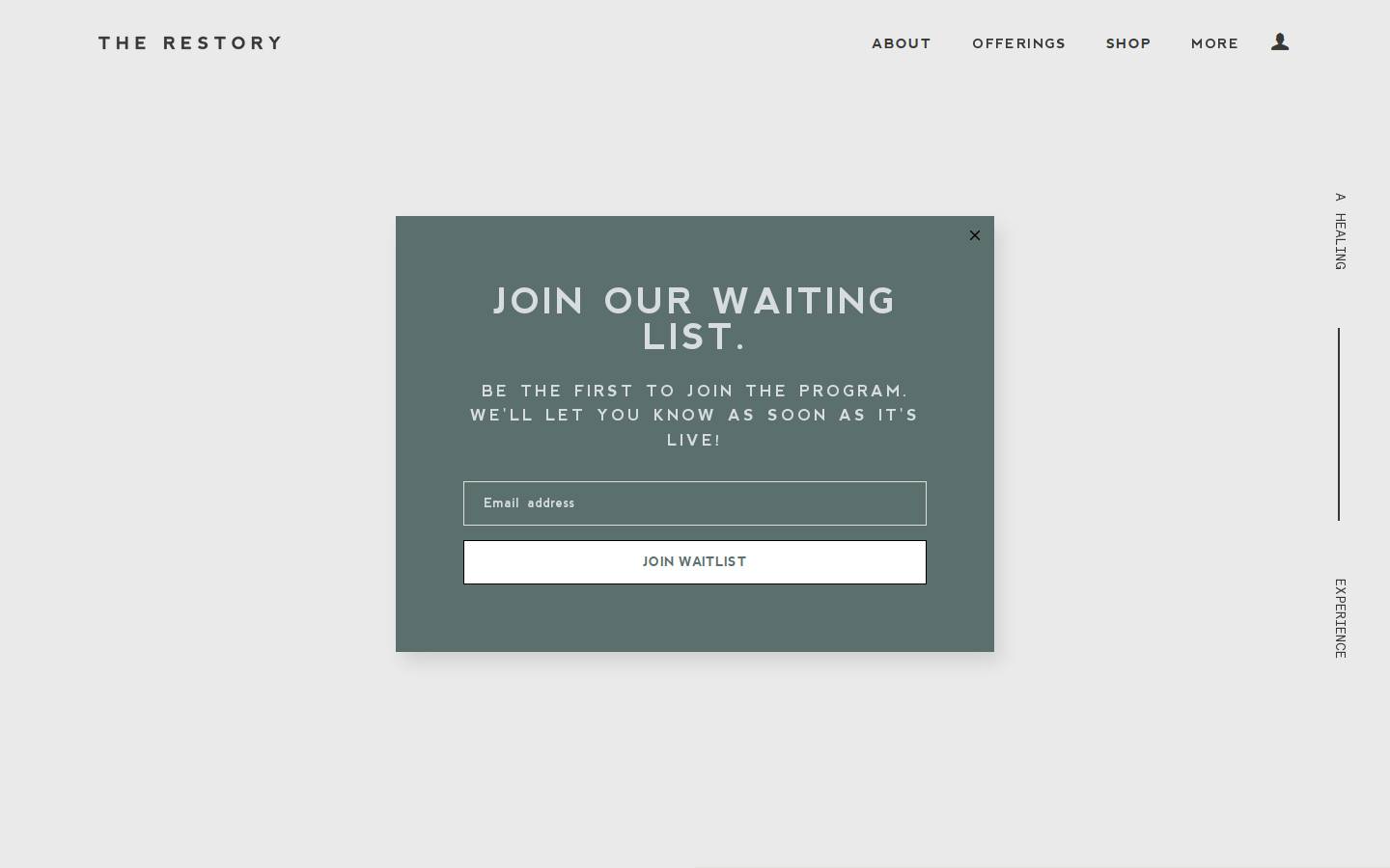restorywellness.com homepage screenshot