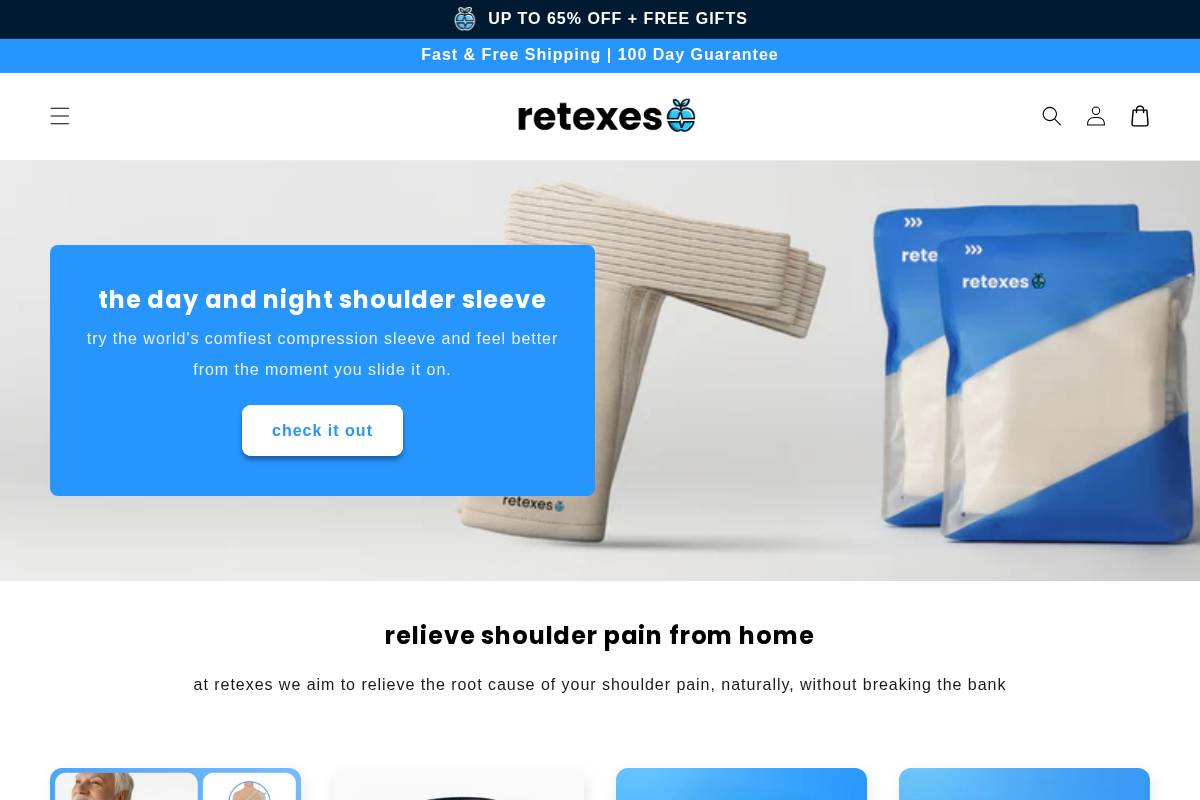 Retexes homepage screenshot
