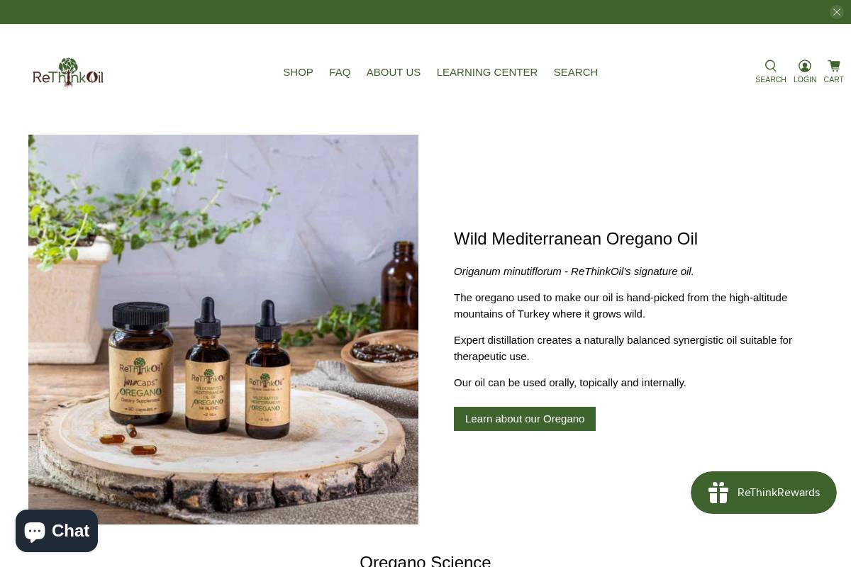 rethinkoil.com homepage screenshot