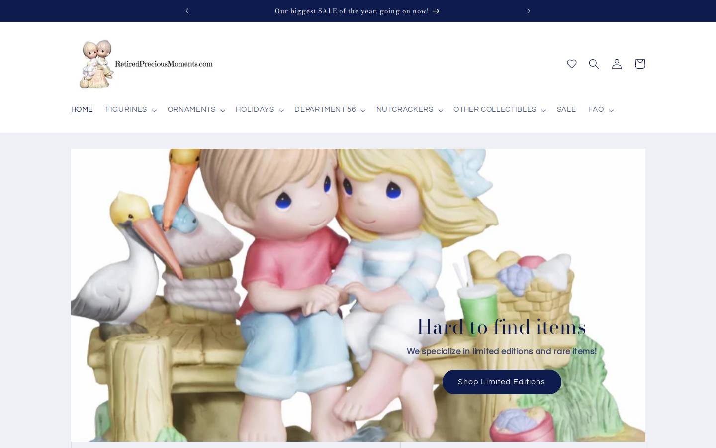 retiredpreciousmoments.com homepage screenshot