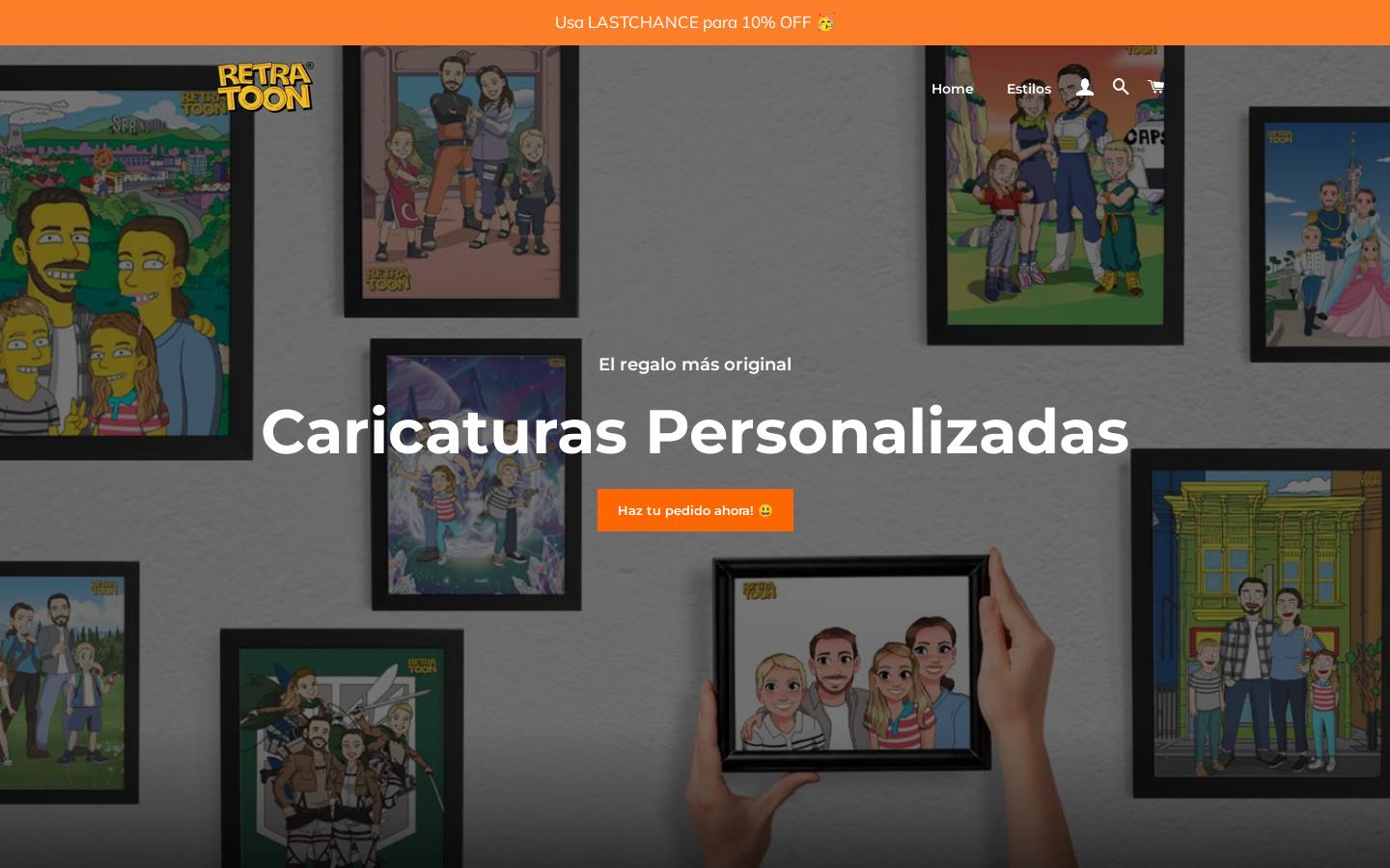 retratoon.com homepage screenshot