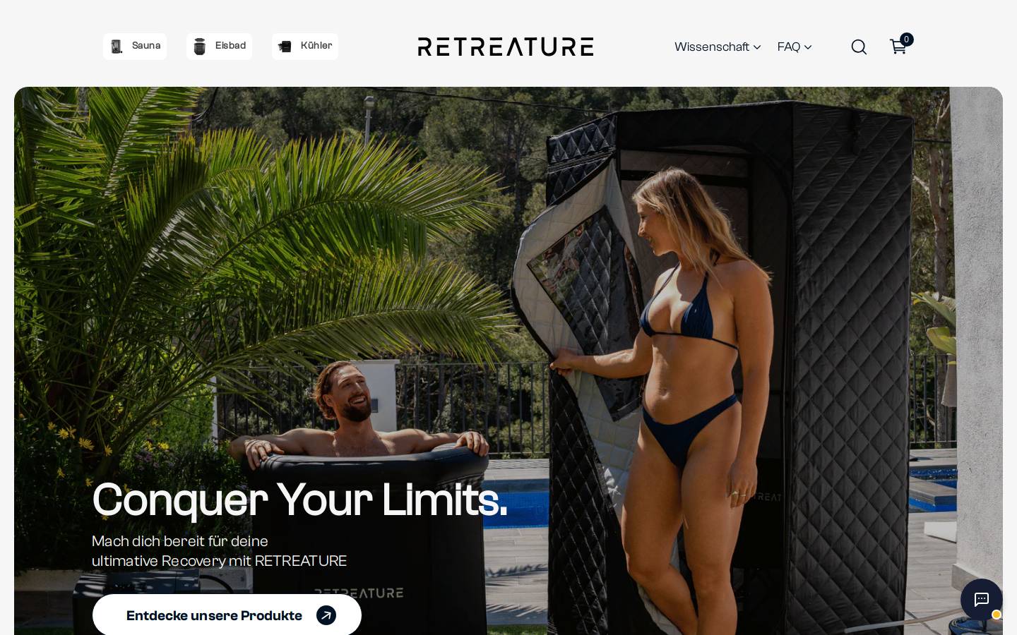Retreature homepage screenshot