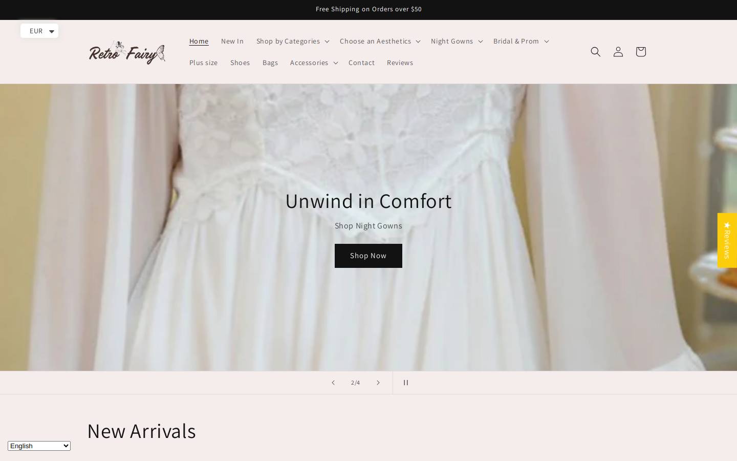 Retro Fairy homepage screenshot