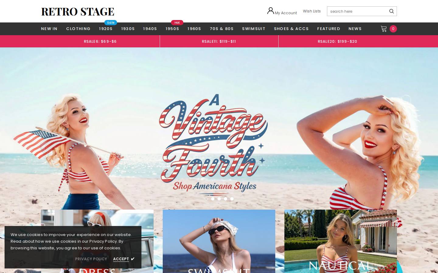 Retro Stage homepage screenshot