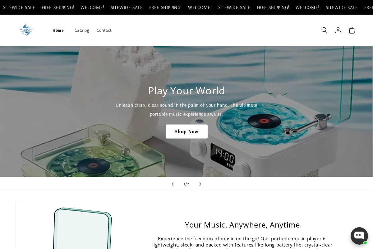 Retro Volt homepage screenshot