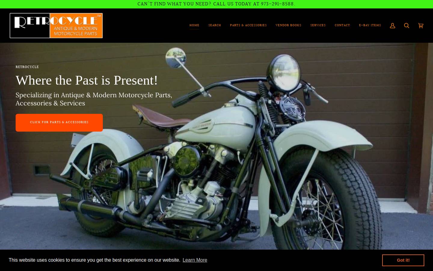 retrocycle.com homepage screenshot