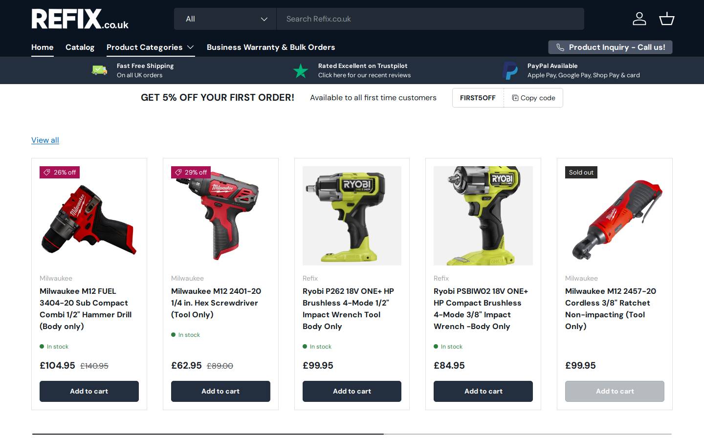 Refix homepage screenshot