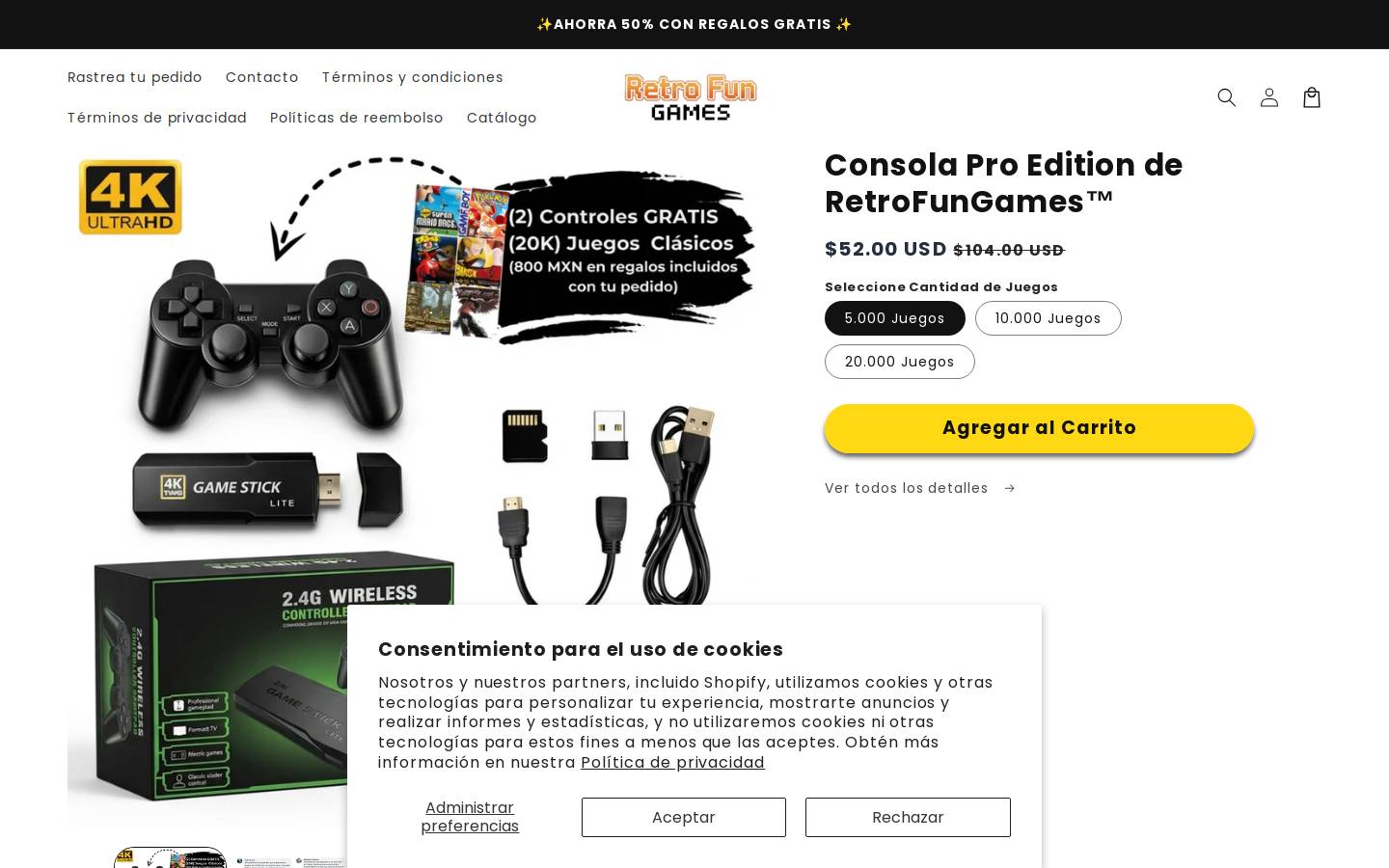retrofungames.com homepage screenshot