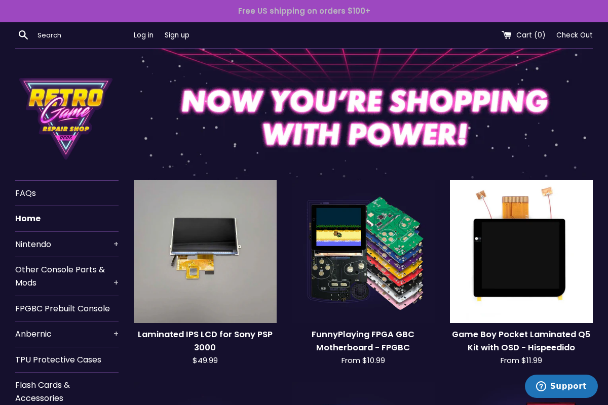 Retro Game Repair Shop homepage screenshot