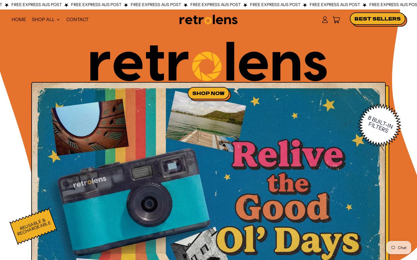 retrolenscamera.com homepage screenshot