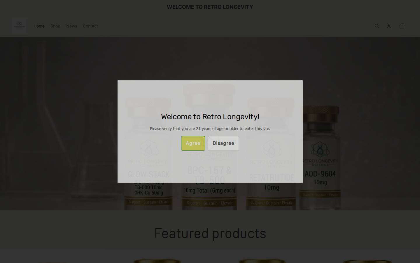 retrolongevity.com homepage screenshot