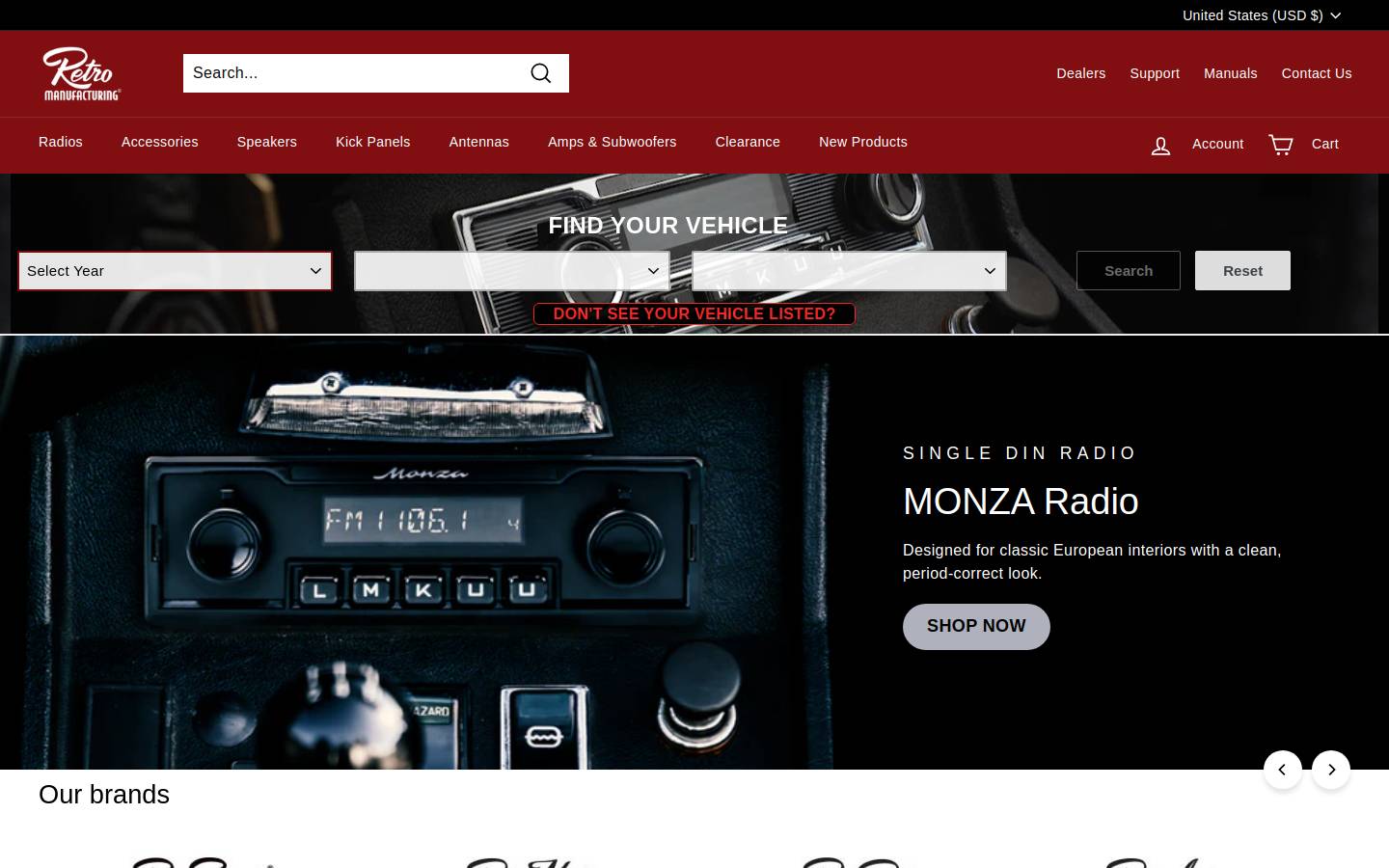 retromanufacturing.com homepage screenshot