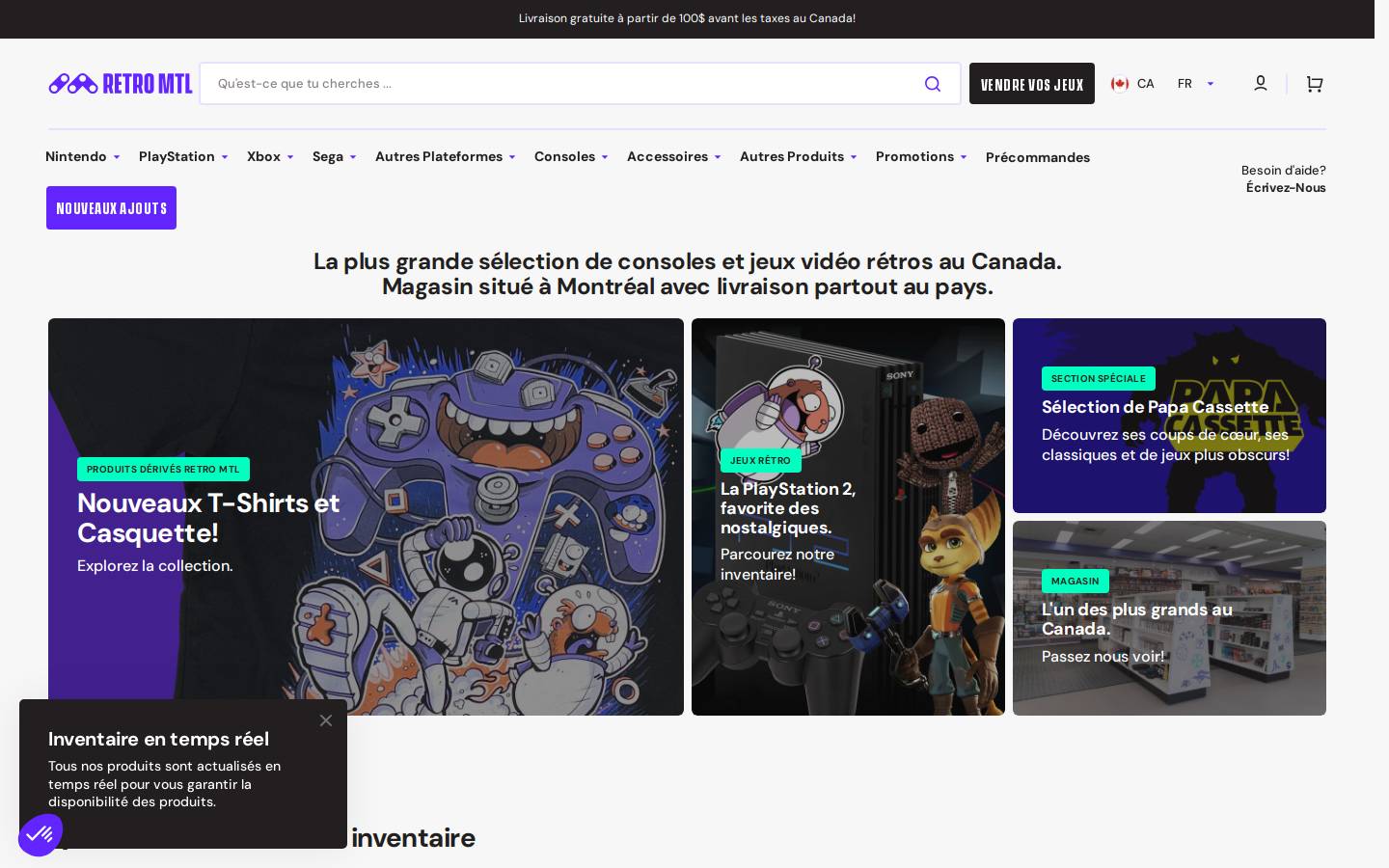 retromtl.com homepage screenshot