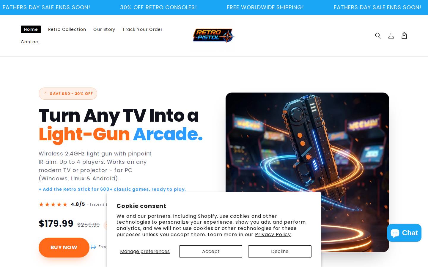 Retropistol homepage screenshot