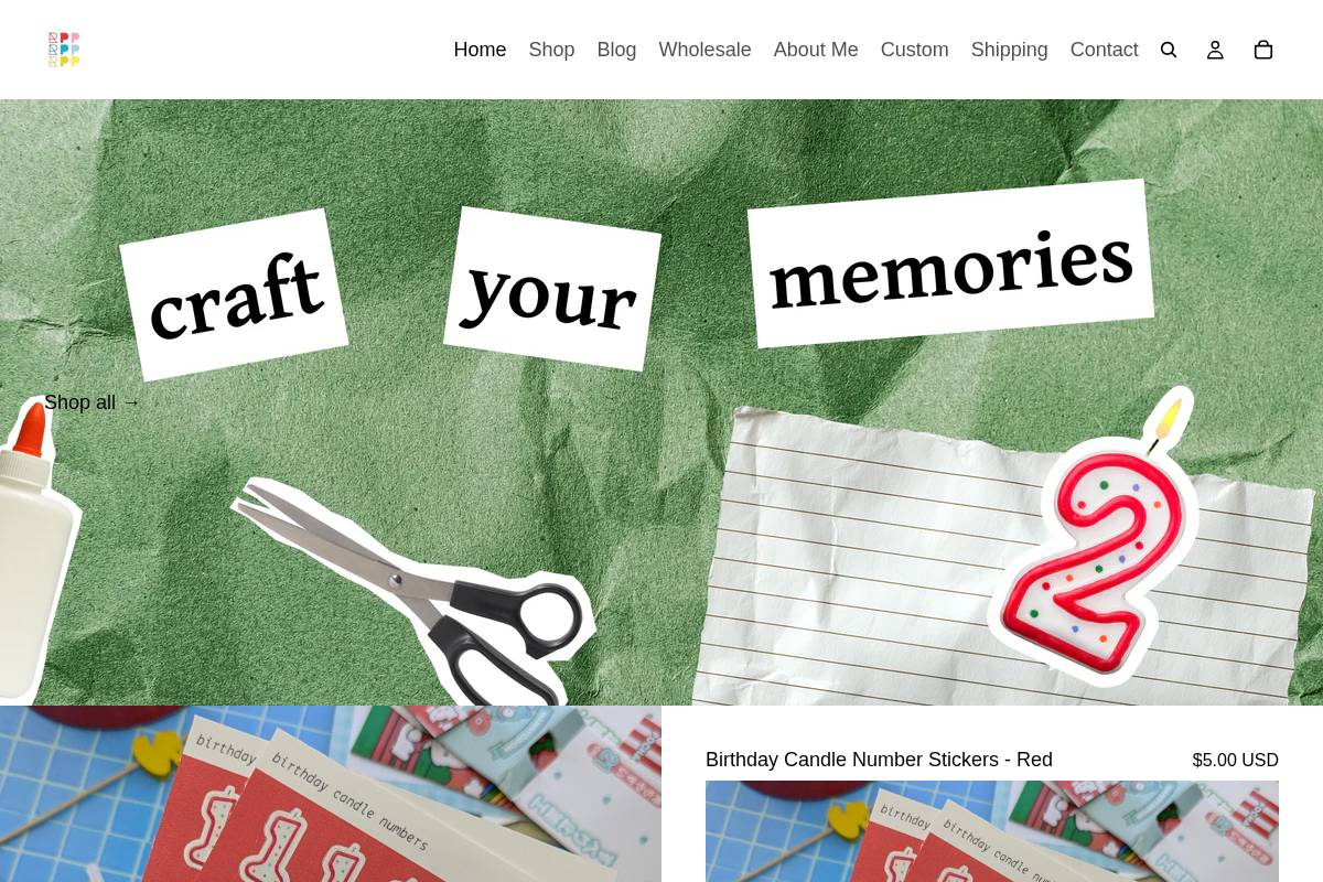 retropoppaper.com homepage screenshot