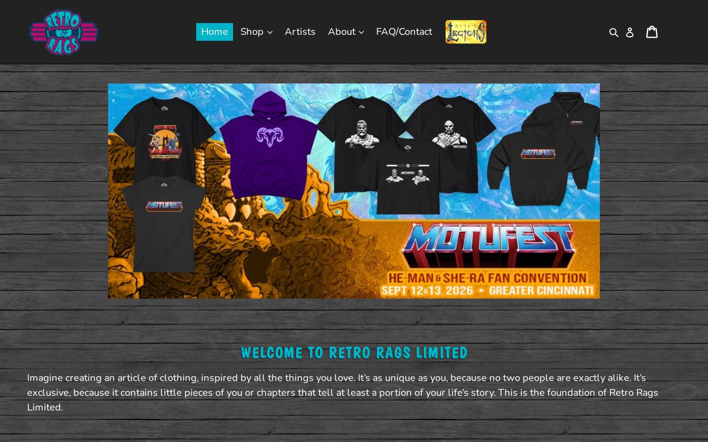 retroragslimited.com homepage screenshot