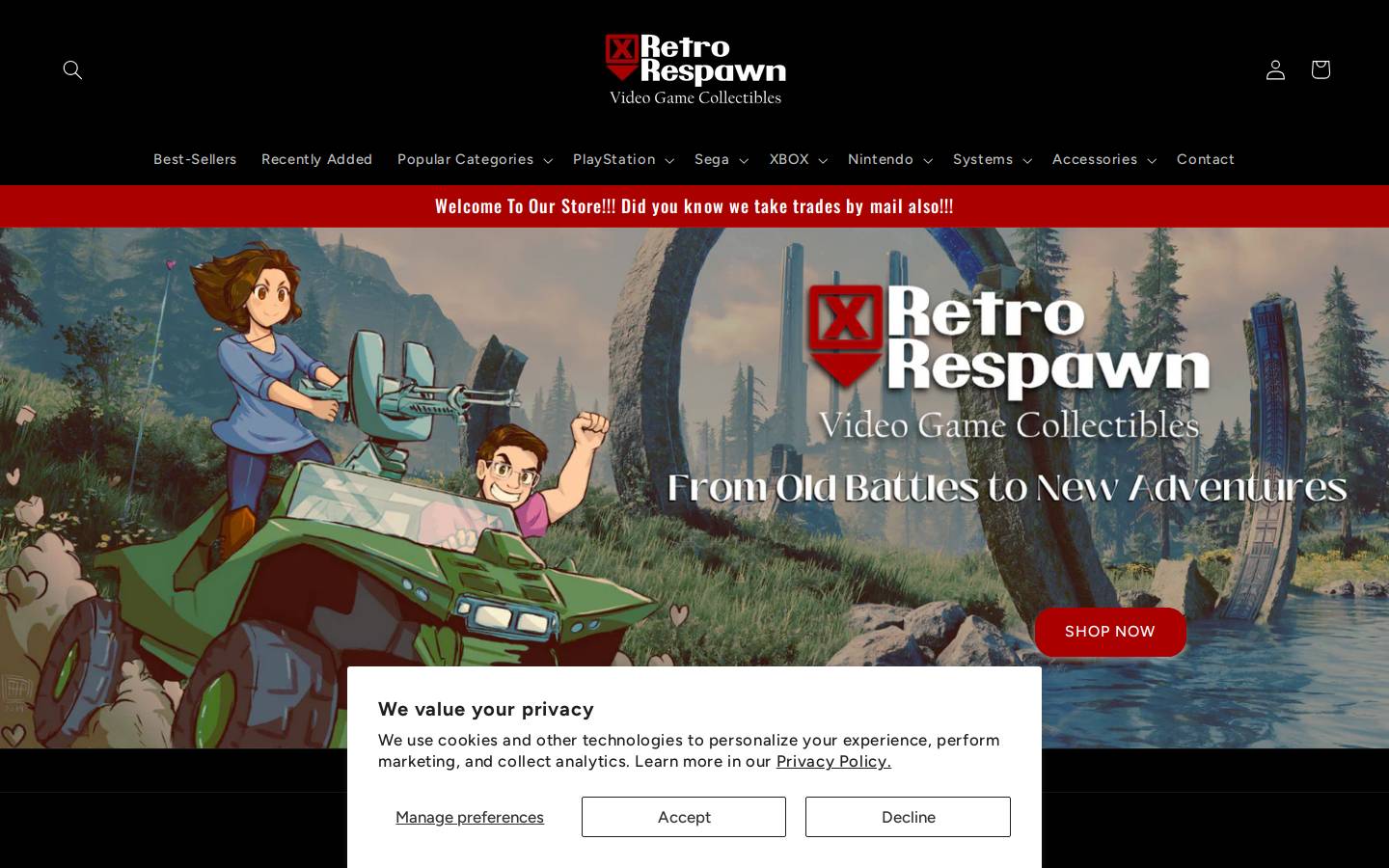 retrorespawngames.com homepage screenshot