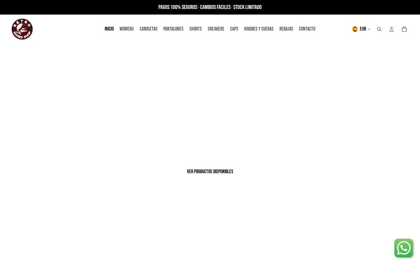 retroshoesshop.com homepage screenshot