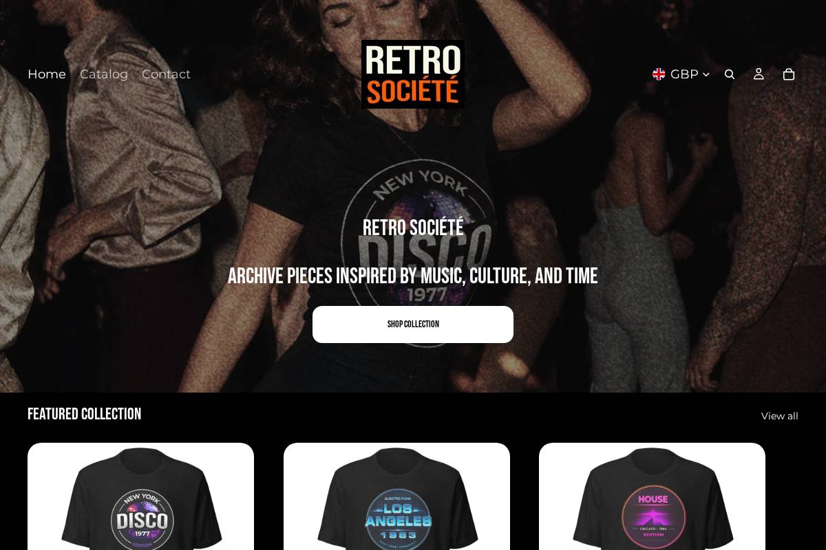 retrosociete.com homepage screenshot