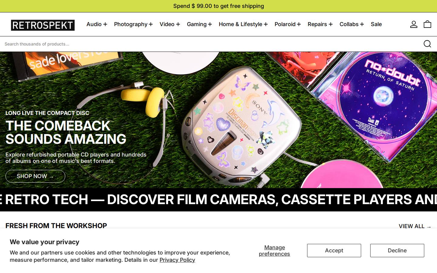 retrospekt.com homepage screenshot