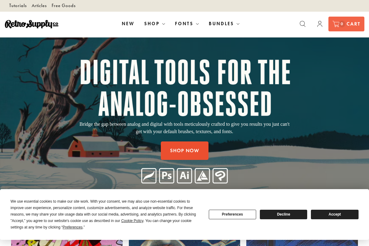 RetroSupply Co homepage screenshot