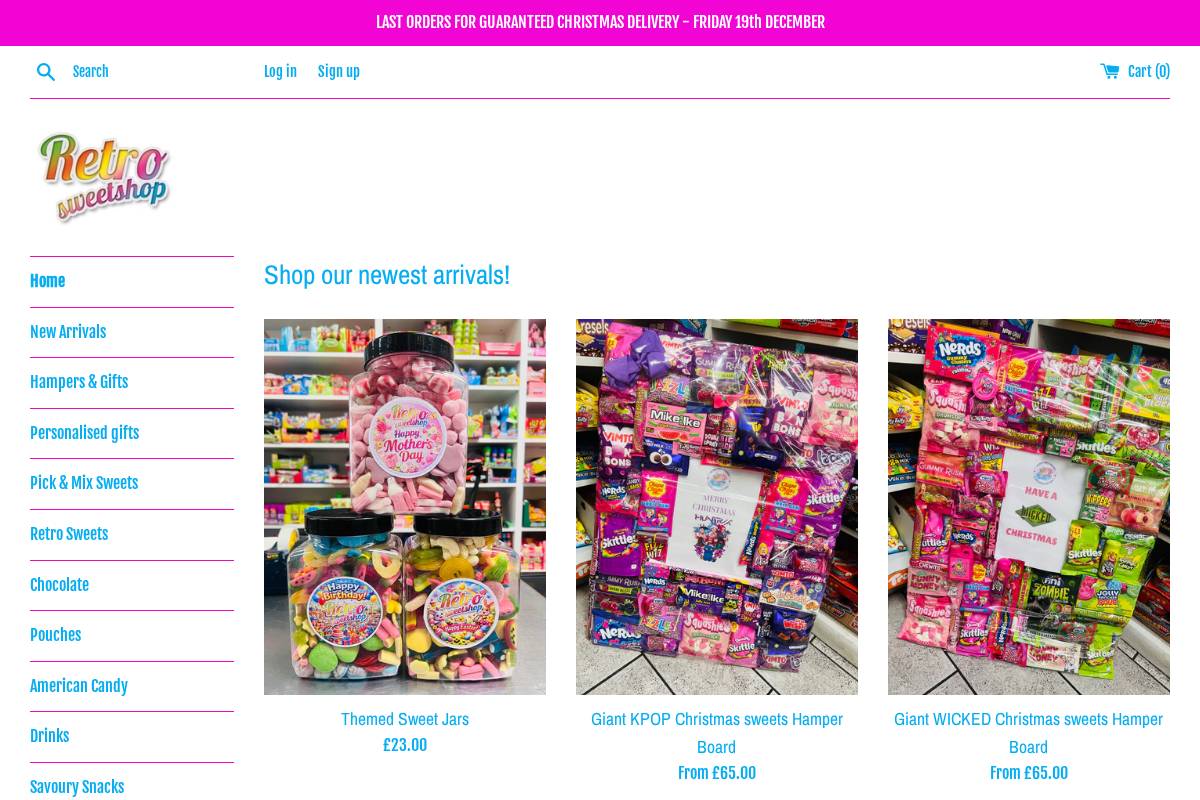 retrosweetsuk.co.uk homepage screenshot
