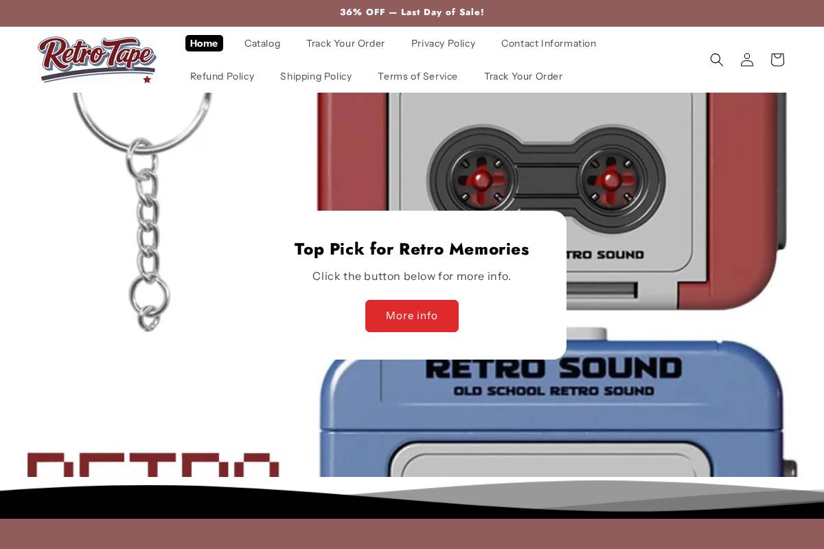 retrotape.store homepage screenshot