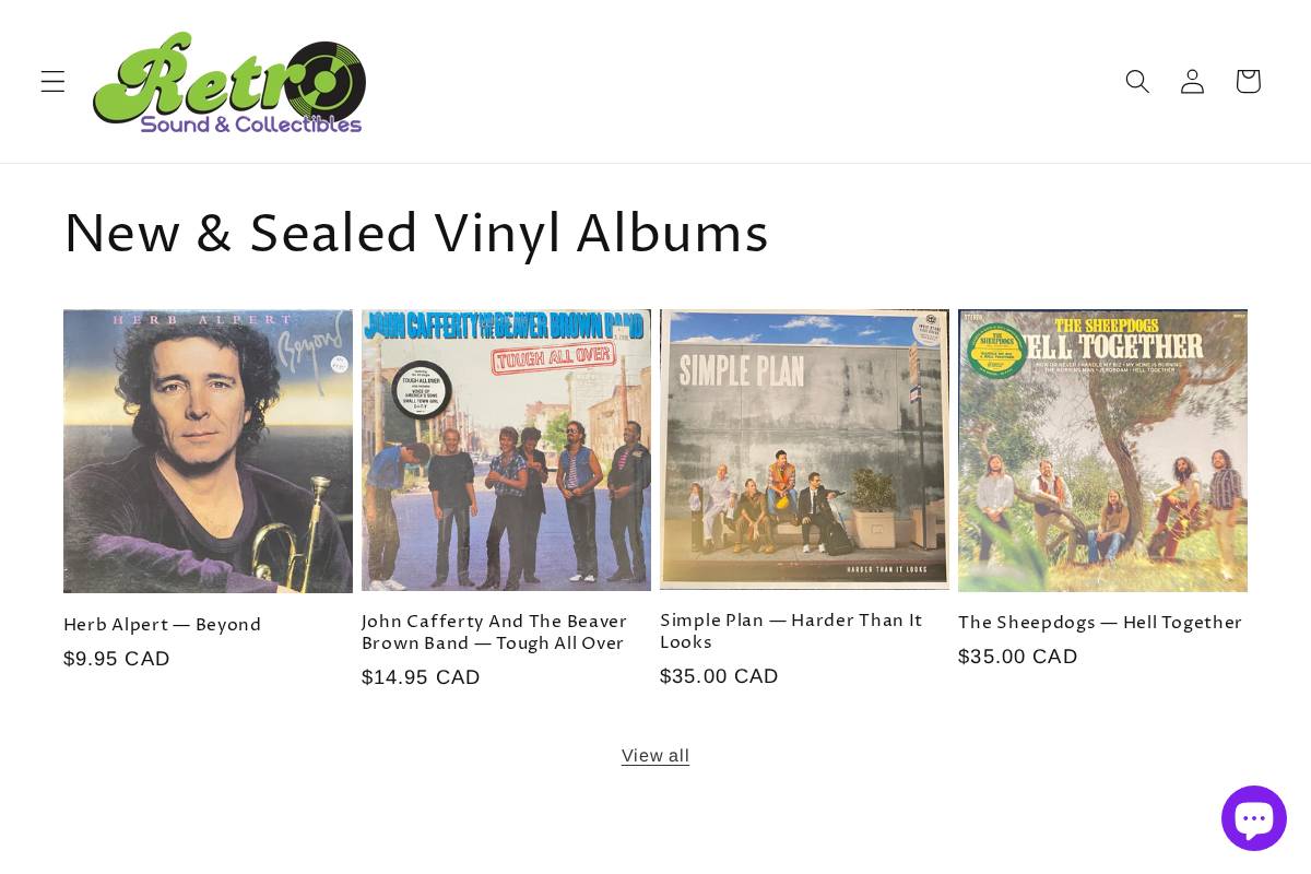 retrovinyl.ca homepage screenshot