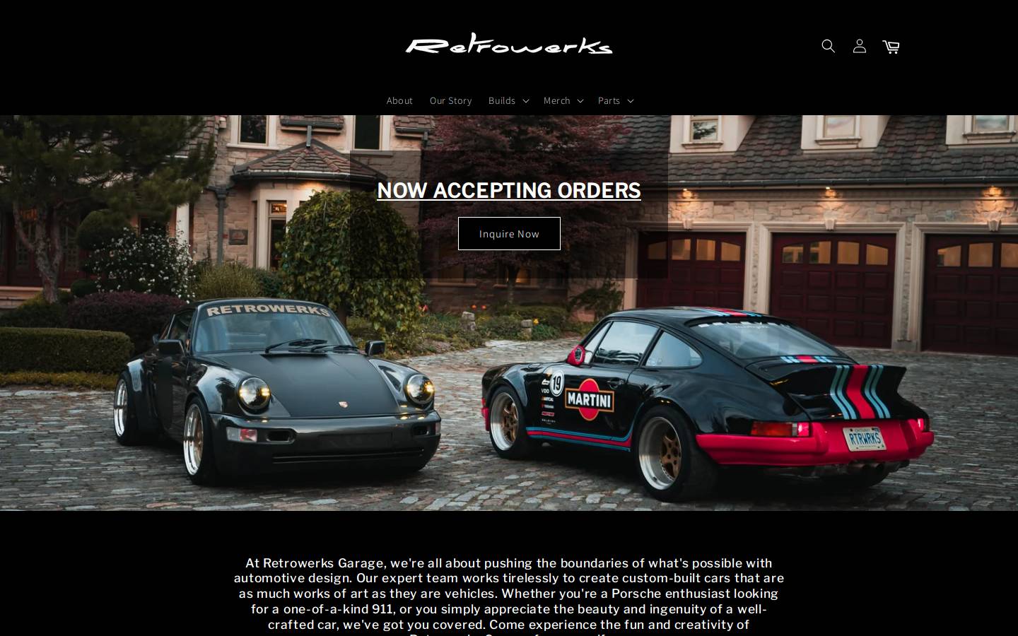 retrowerksgarage.com homepage screenshot
