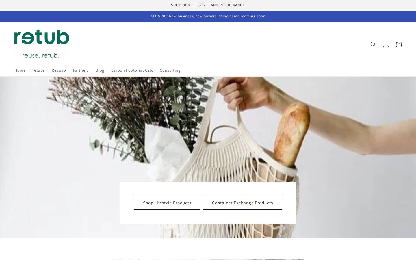 retub.com.au homepage screenshot