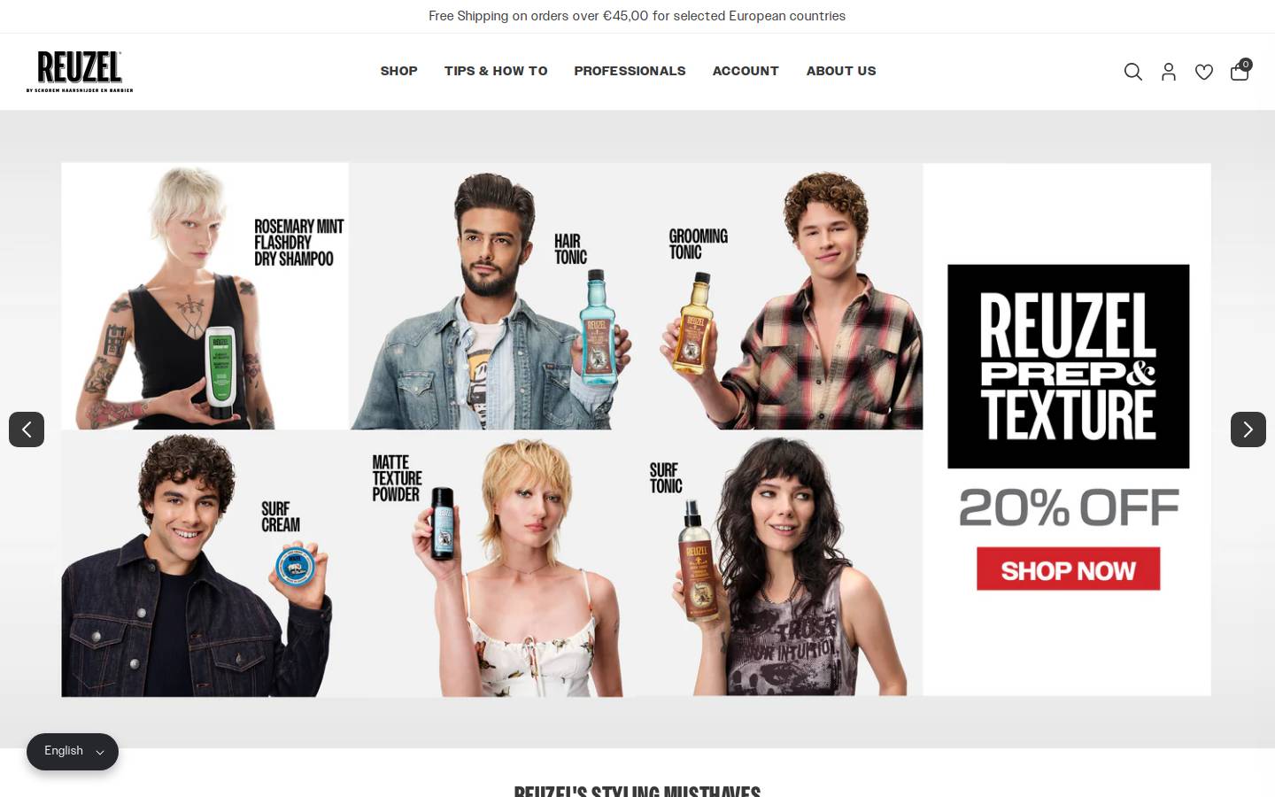 Reuzel homepage screenshot