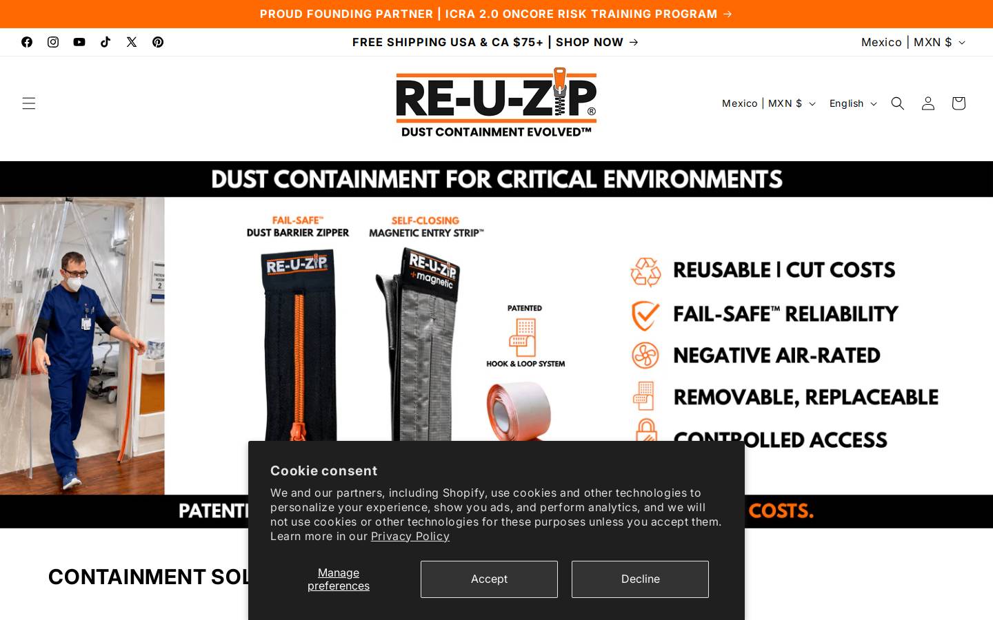 reuzip.mx homepage screenshot