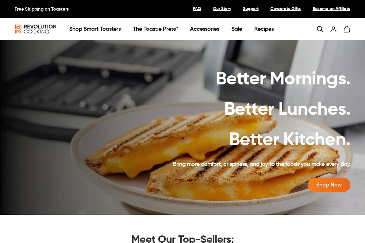 Revolution Cooking homepage screenshot