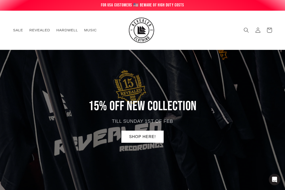 Revealedstore homepage screenshot