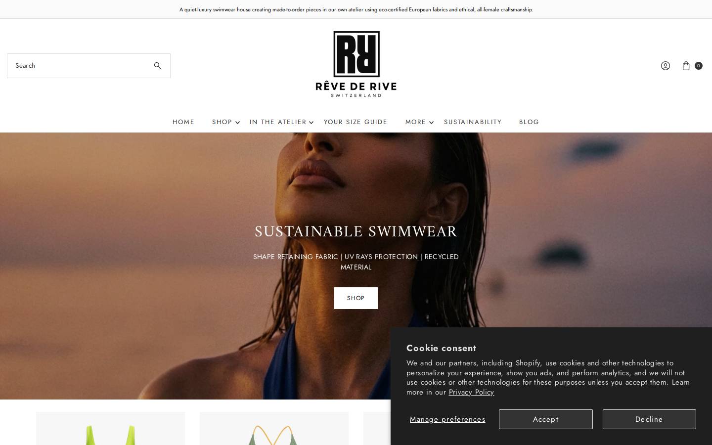 revederiveswimwear.com homepage screenshot