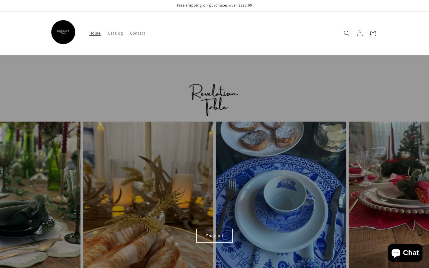 revelationtable.com homepage screenshot