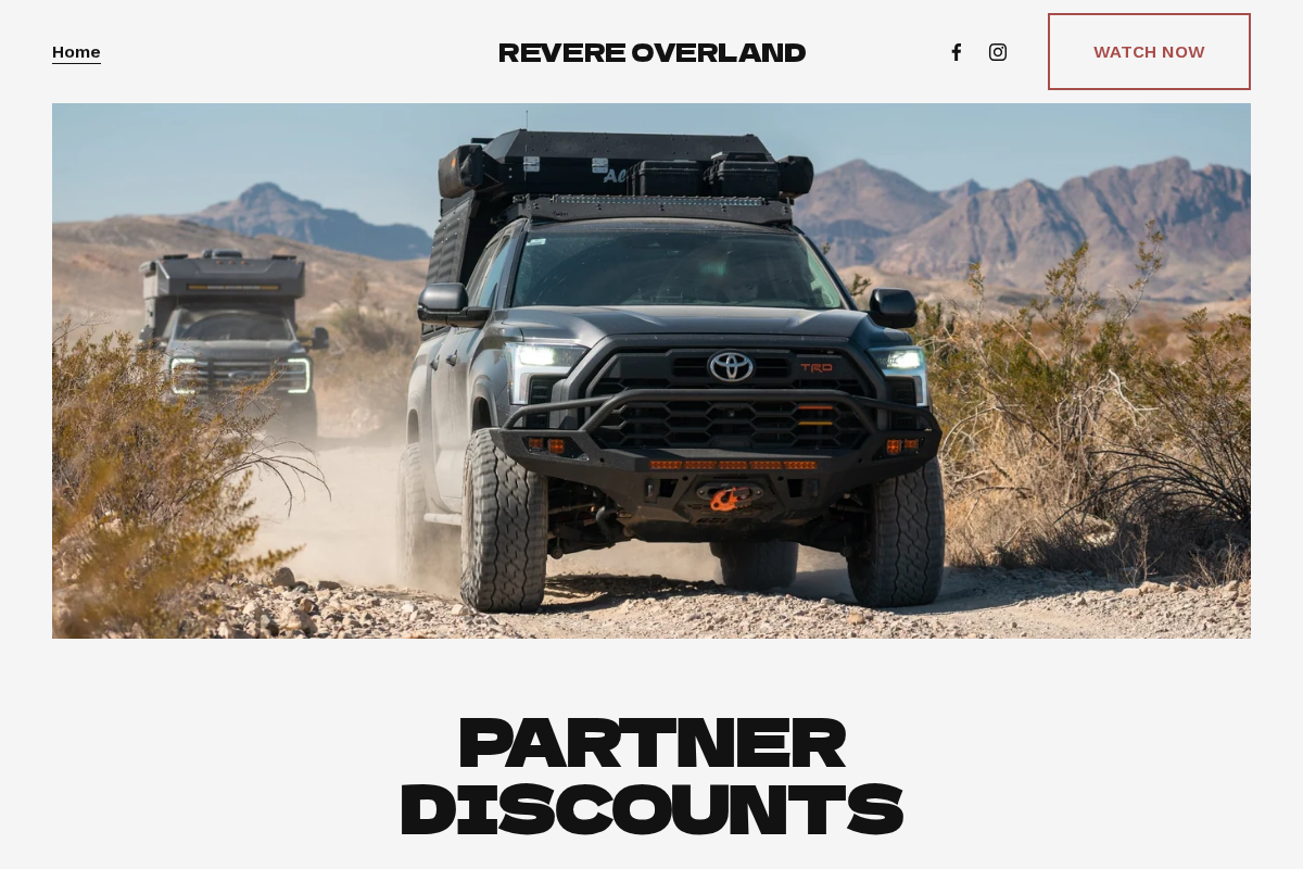 revereoverland.com homepage screenshot