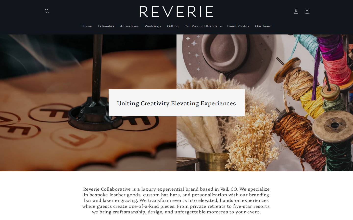 reveriecollab.com homepage screenshot