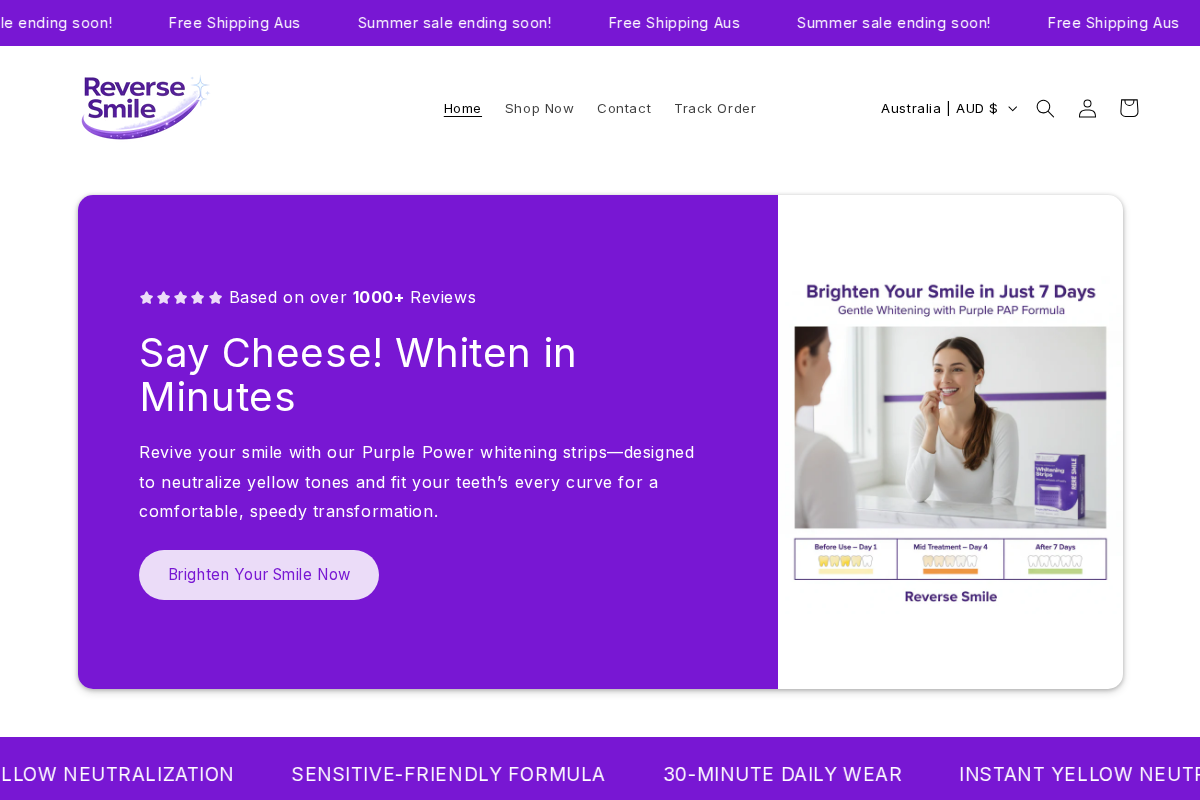 Reverse Smile homepage screenshot
